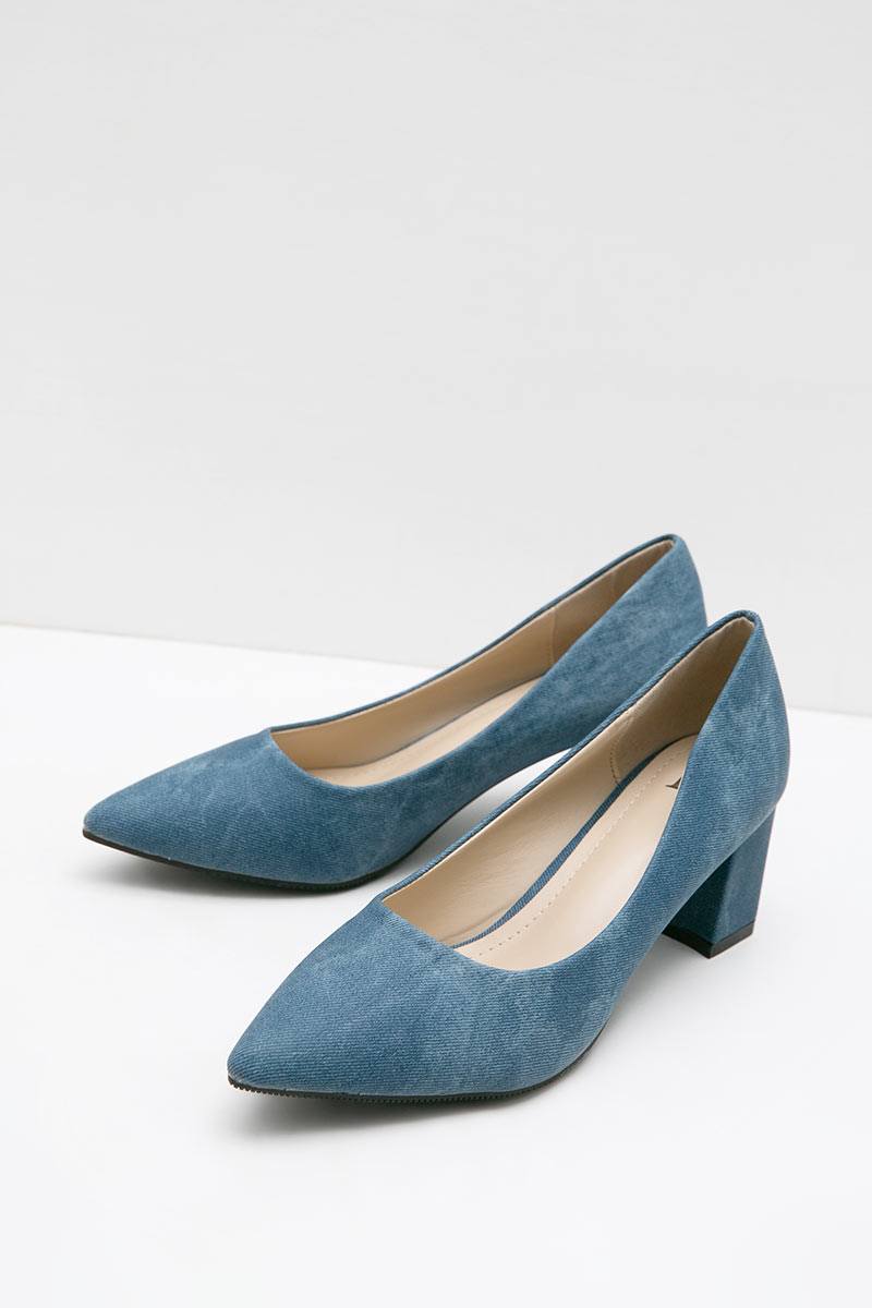 light blue jean heels