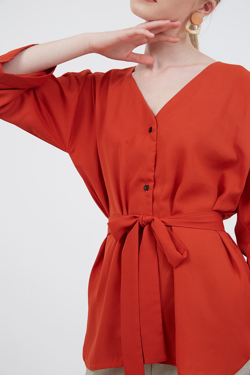 Sell Heidi Loose Blouse Orange Tops