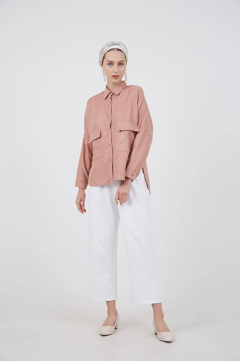 Sell Hayze Corduroy Shirt Dusty Pink 