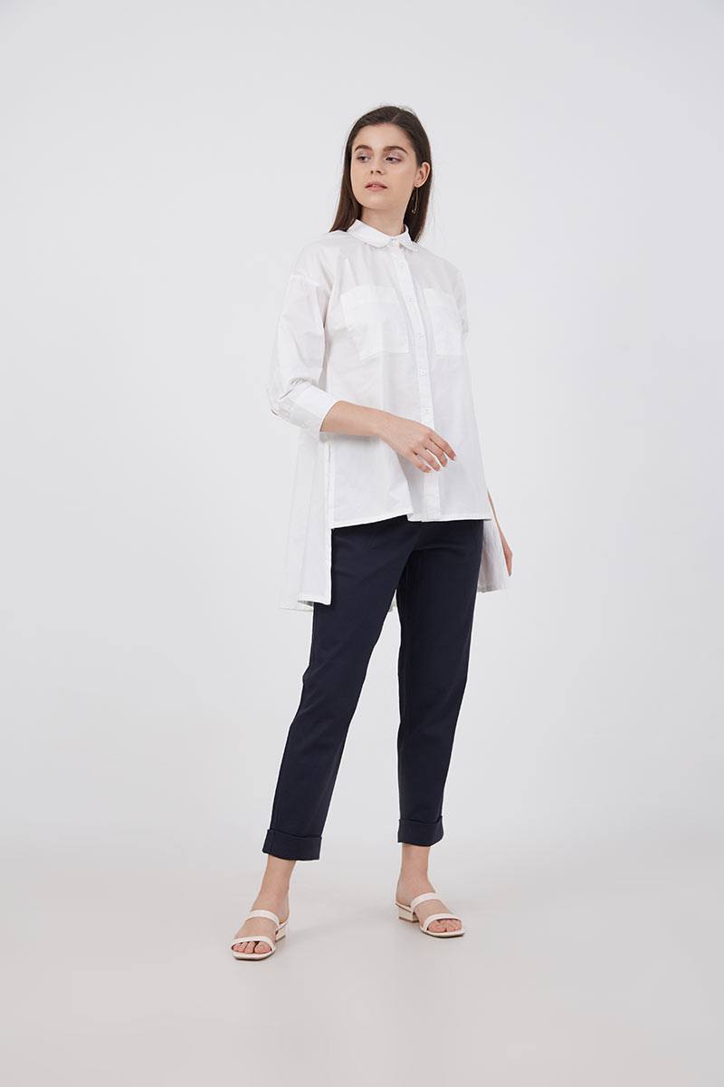 Sell Hanyn Highlow Loose Shirt White Women-shirts | Berrybenka.com