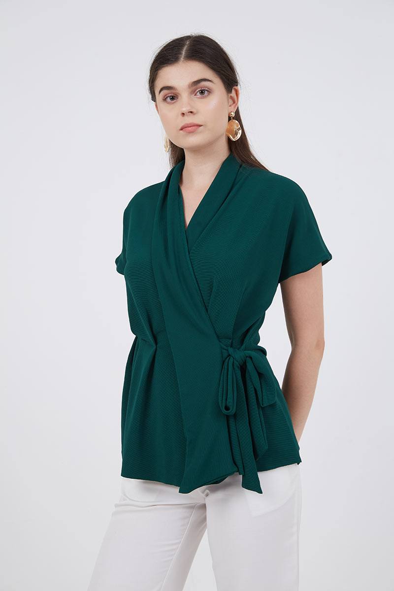 Sell Sofia Mona Wrap Blouse Green Tops 