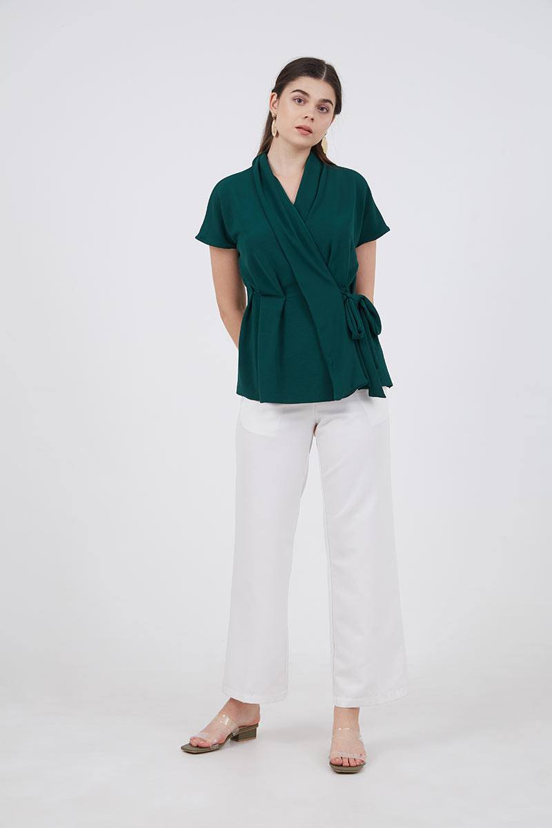 Sell Sofia Mona Wrap Blouse Green Tops 