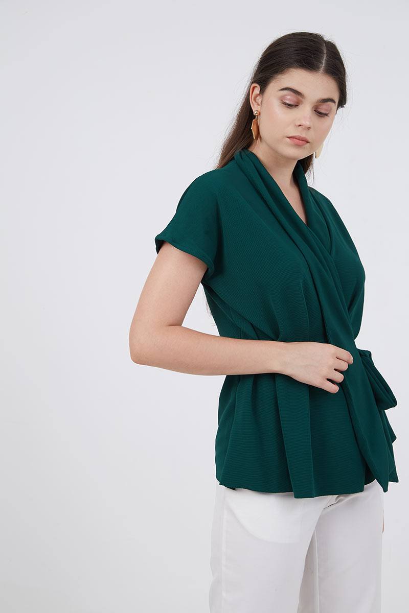Sell Sofia Mona Wrap Blouse Green Tops 