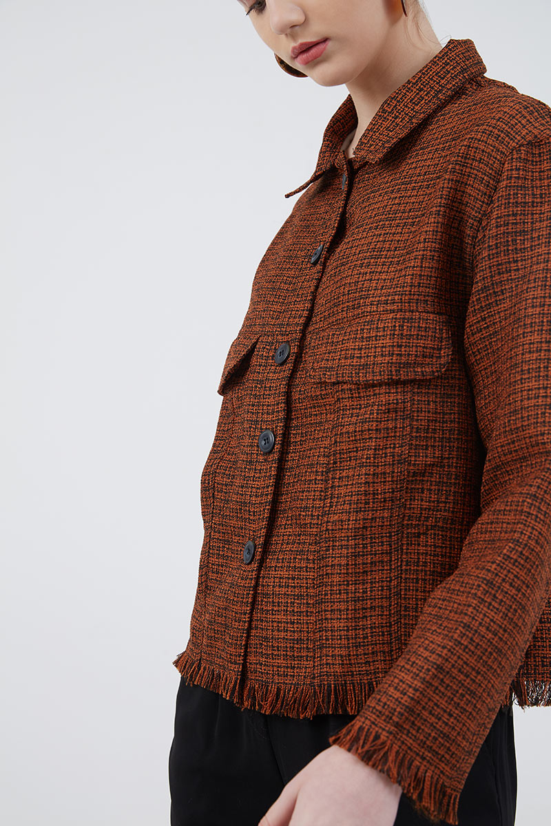 orange tweed jacket