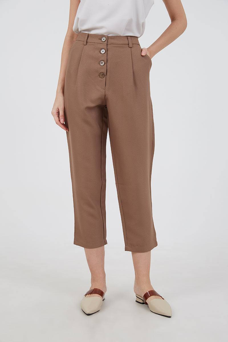 Sell Ivonne Ankle Tuck Long Pants Brown 