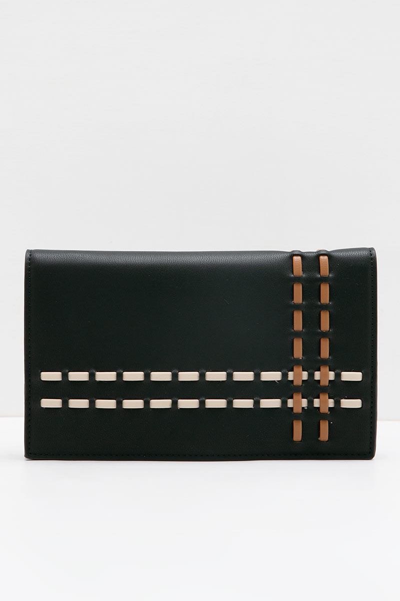 Sell Yosaphine Ocean Three Tone Clutch Black Clutchbag