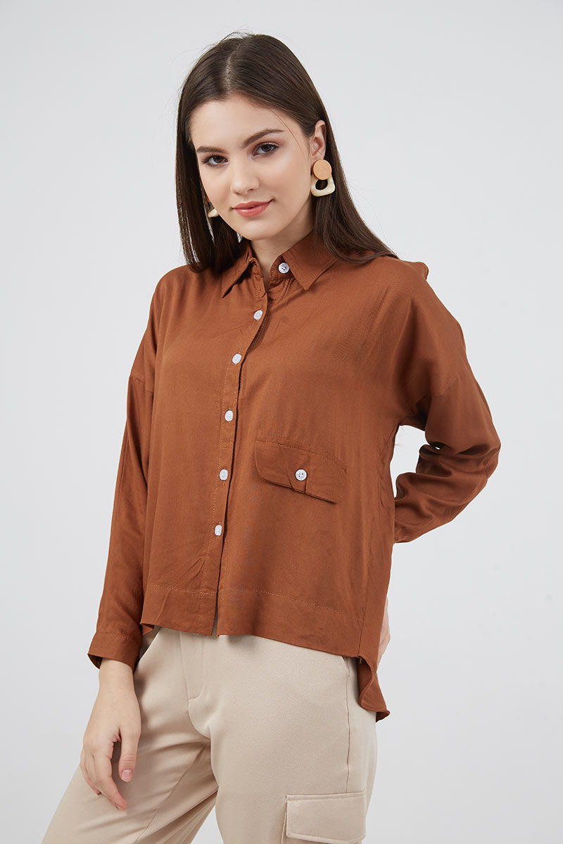 Sell Sofia Hashi Longsleeve Shirt Brown 