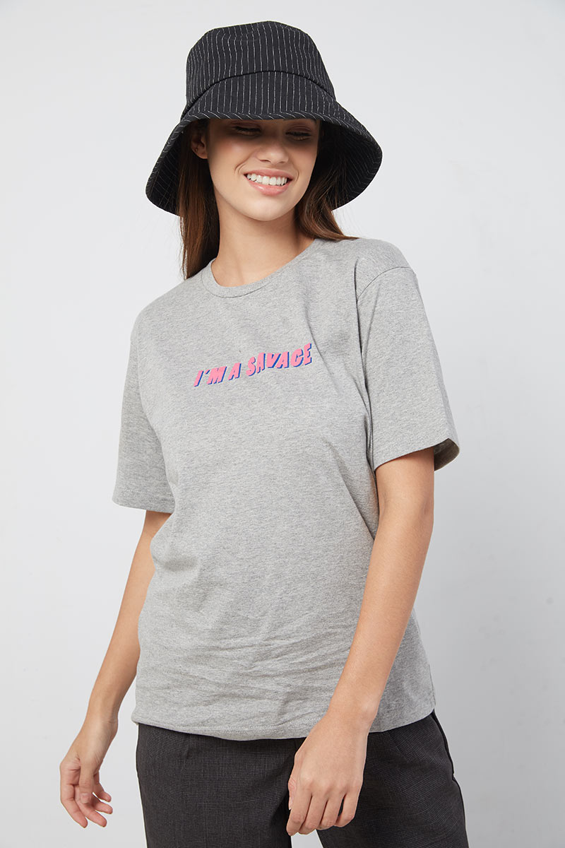 Sell Women T-shirt I am a Savage Grey 
