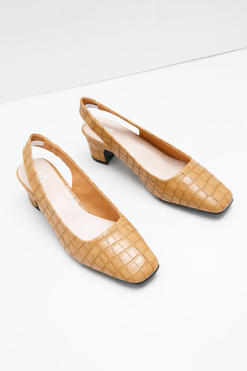 Sell Levy Ocra Croco Heels Brown Shoes 