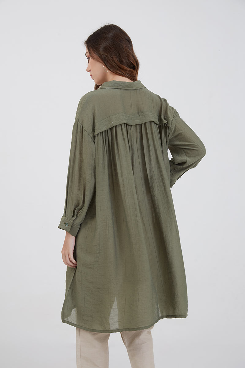 Sell Margot Long Oversized Shirt Olive 