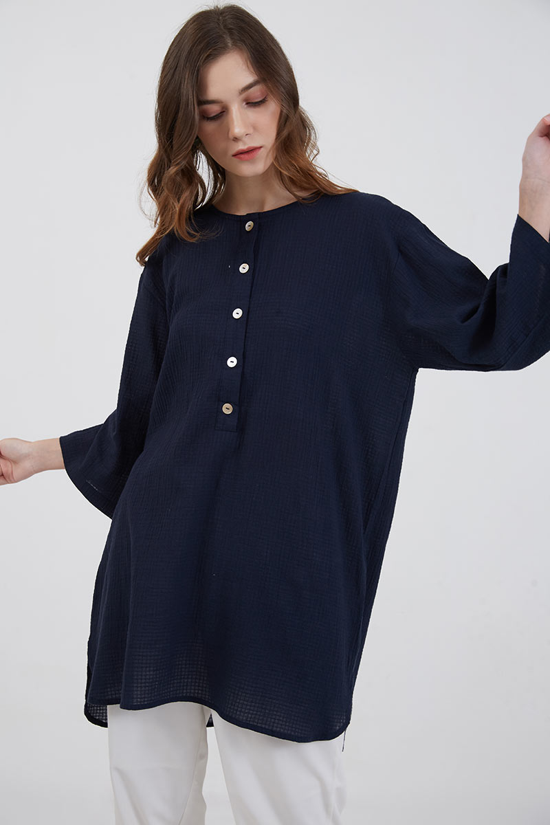 Sell Mila Oversized Long Blouse Navy 