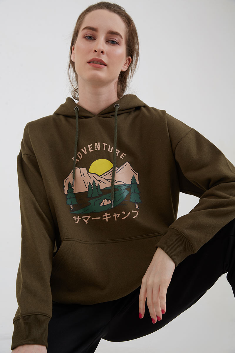 green womens hoodie