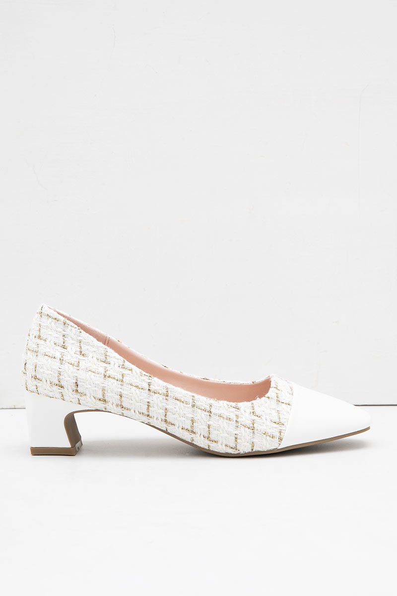 Sell Clo Ocra Tweed Heels White Shoes 