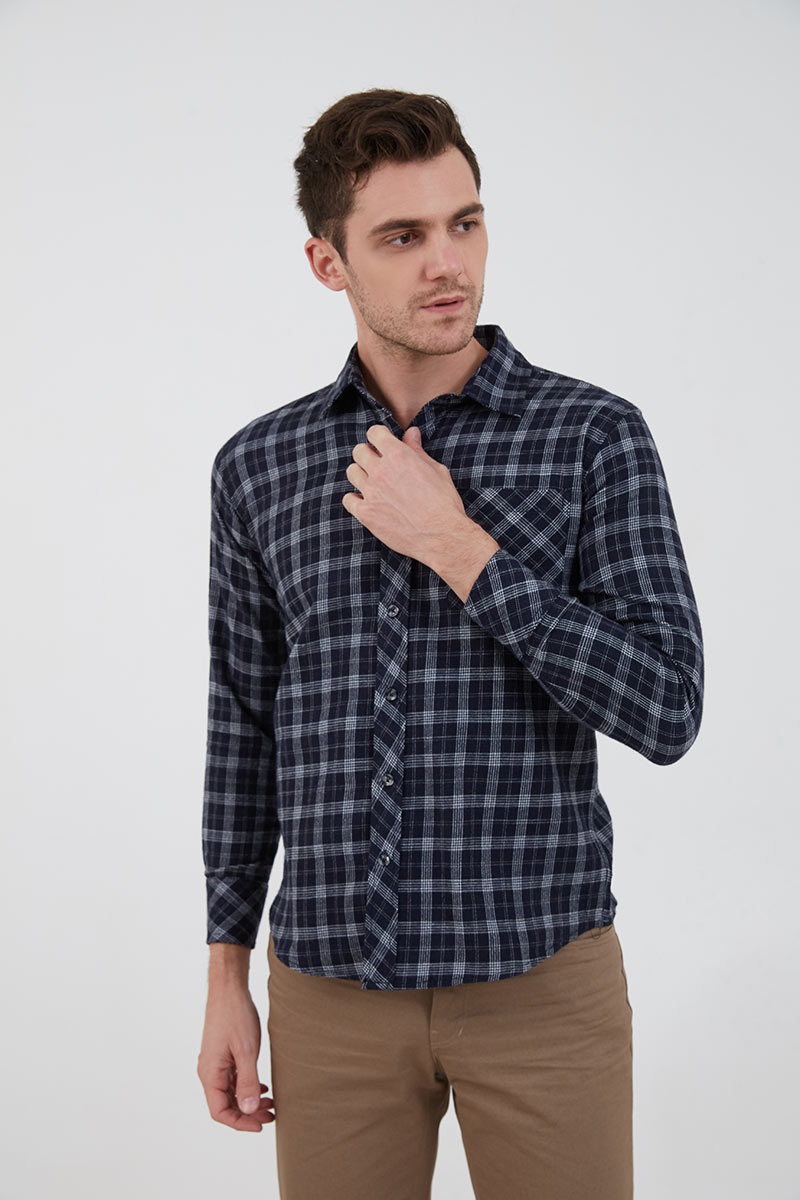 Sell Men Shirt Jeremy Flannel Black 