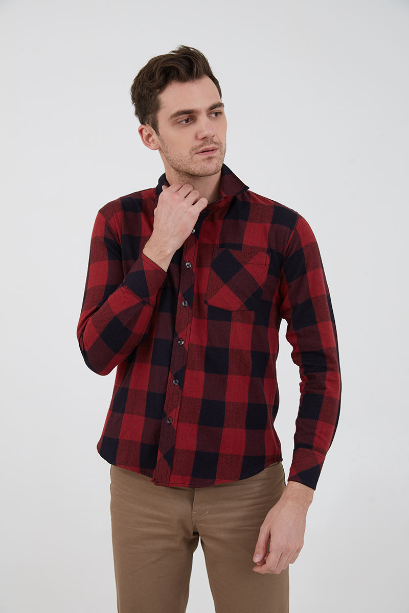 Sell Men Shirt Jackson Flannel Red 