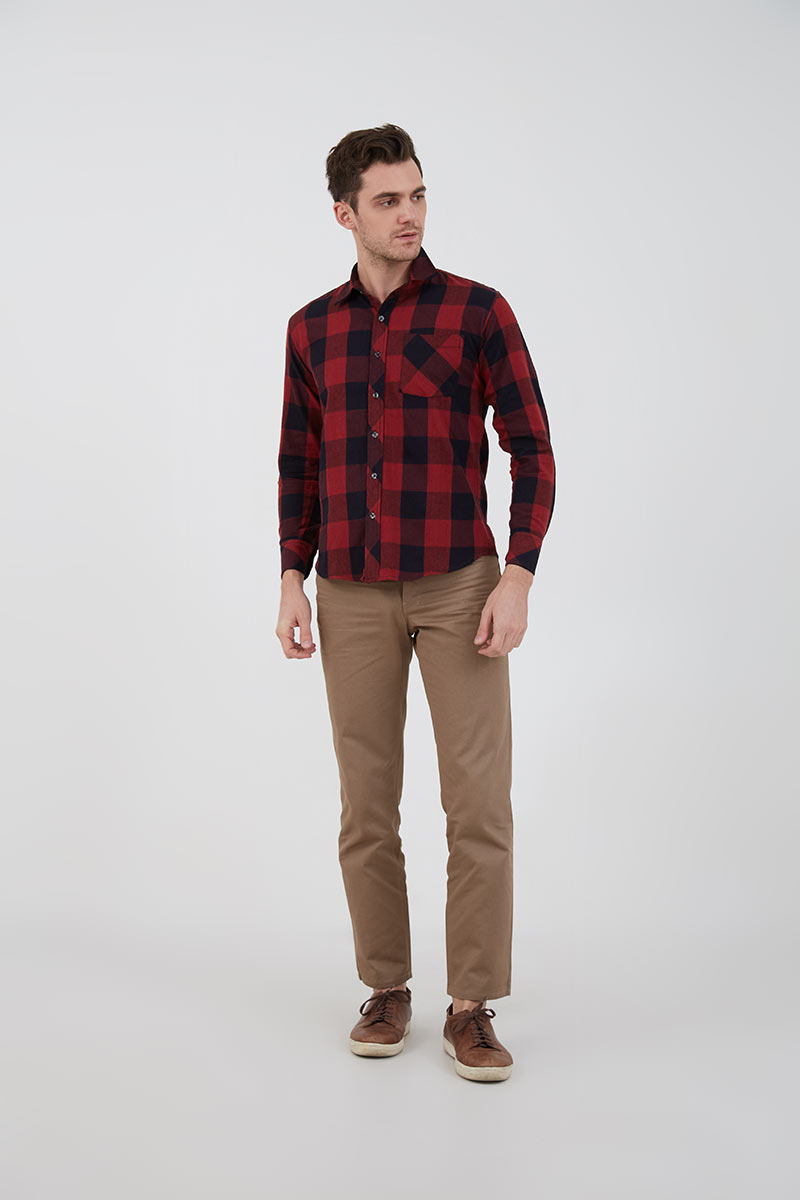 Sell Men Shirt Jackson Flannel Red 