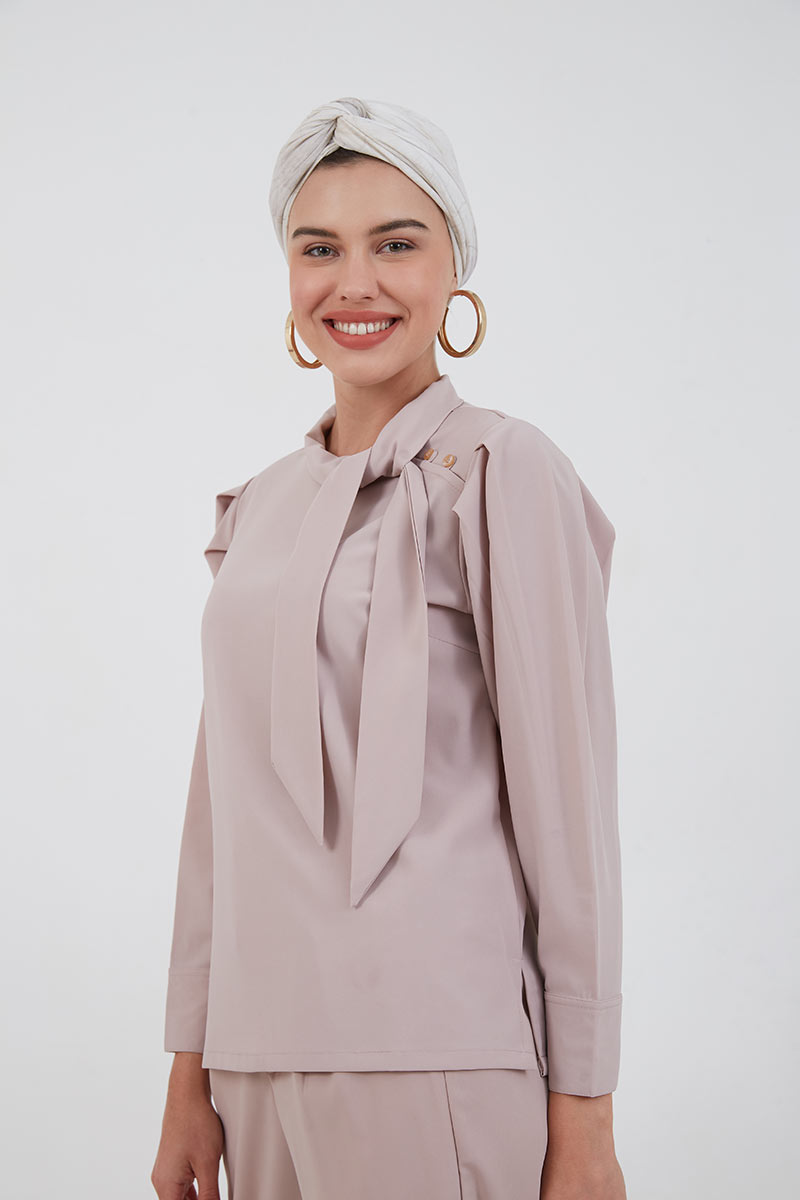 Sell Paudrey Bow Blouse Dusty Pink Tops 