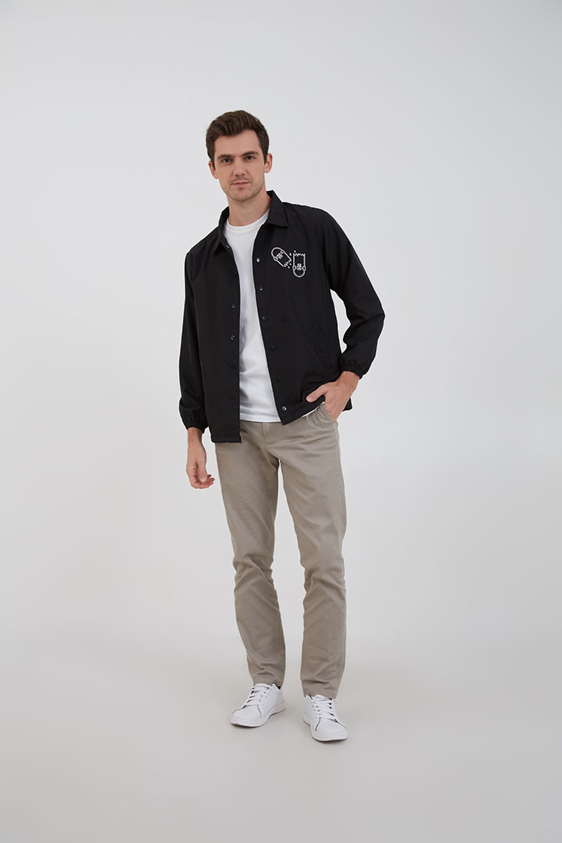 Sell Men Coach Jacket Keep On Pushing Surf Black Outerwear