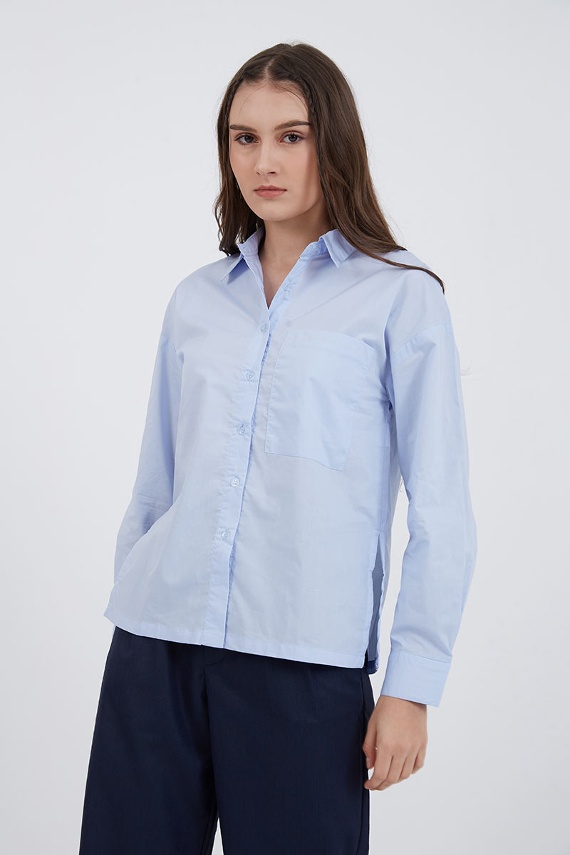Sell Peggy Simple Oversized Shirt Blue 