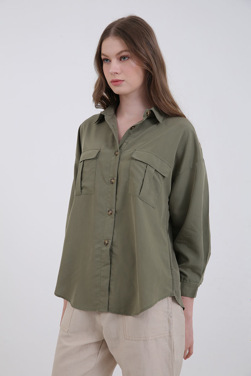 Sell Shaly Pocket Shirt Olive Women 