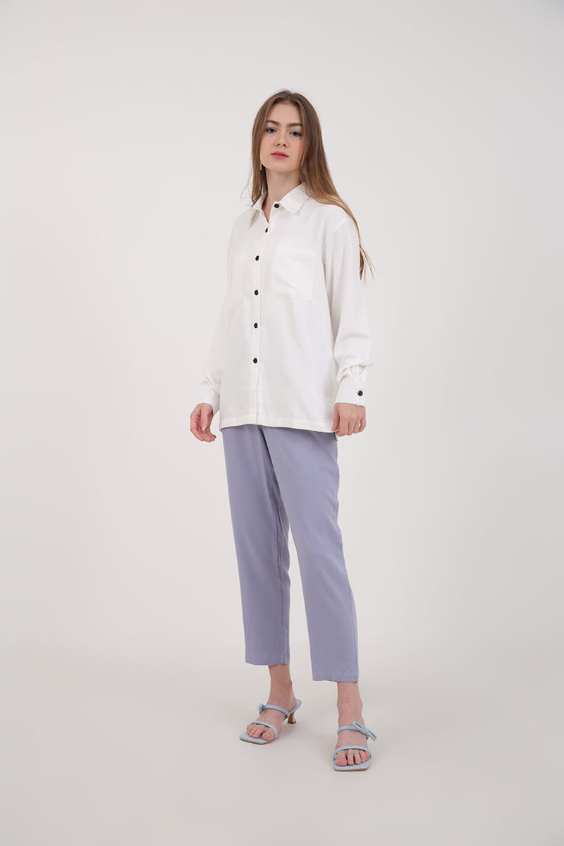 Sell Tasya Corduroy Pocket Shirt White 