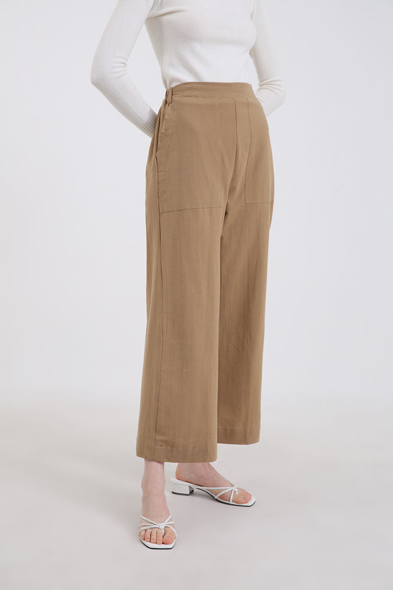 Sell Sofia Muljia Linen Pants Brown 