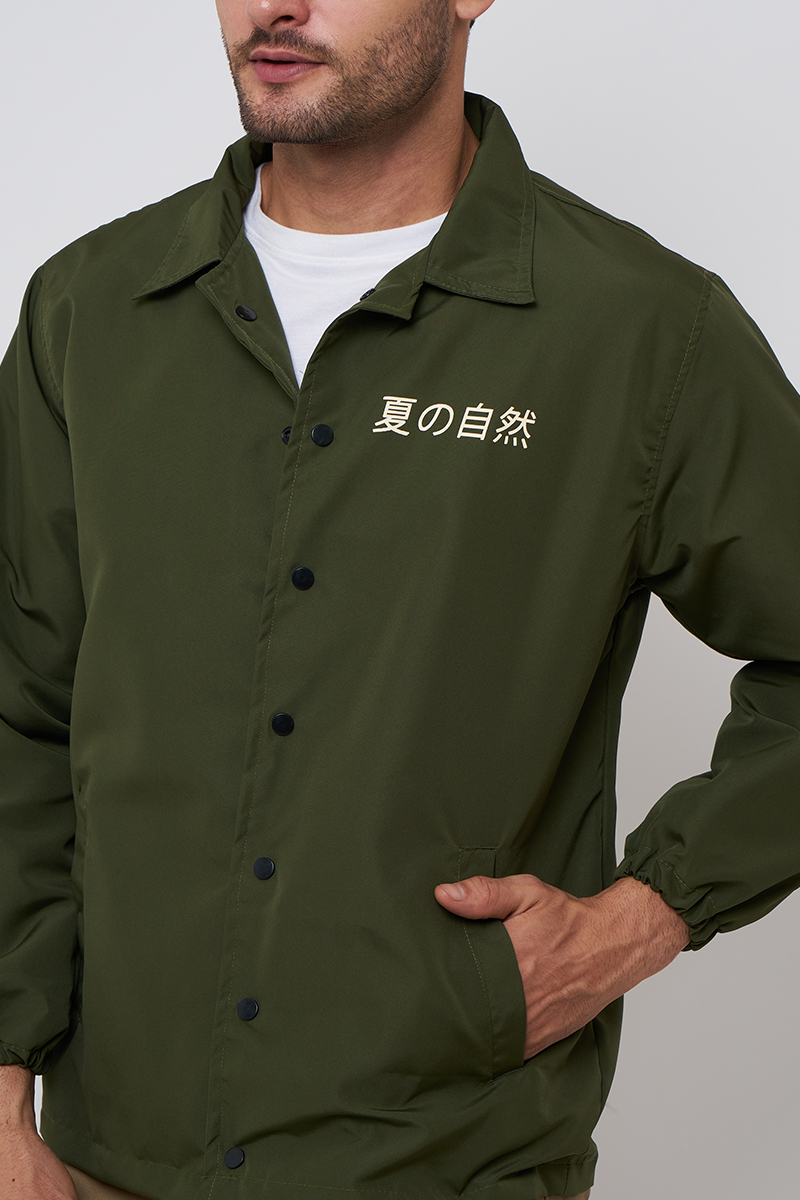 mens green coach jacket