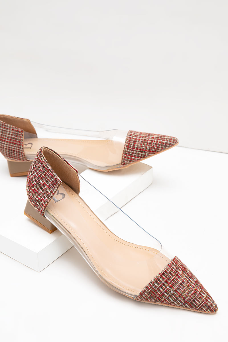 Sell Loudres Marie Tweed Heels Maroon 