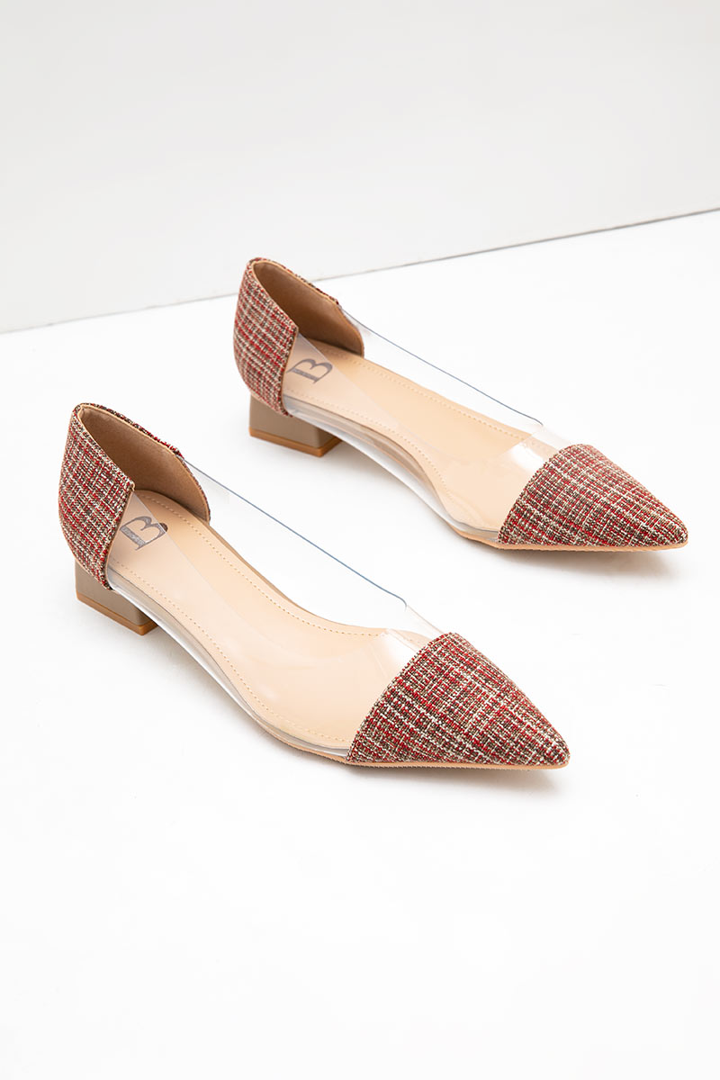 Sell Loudres Marie Tweed Heels Maroon 