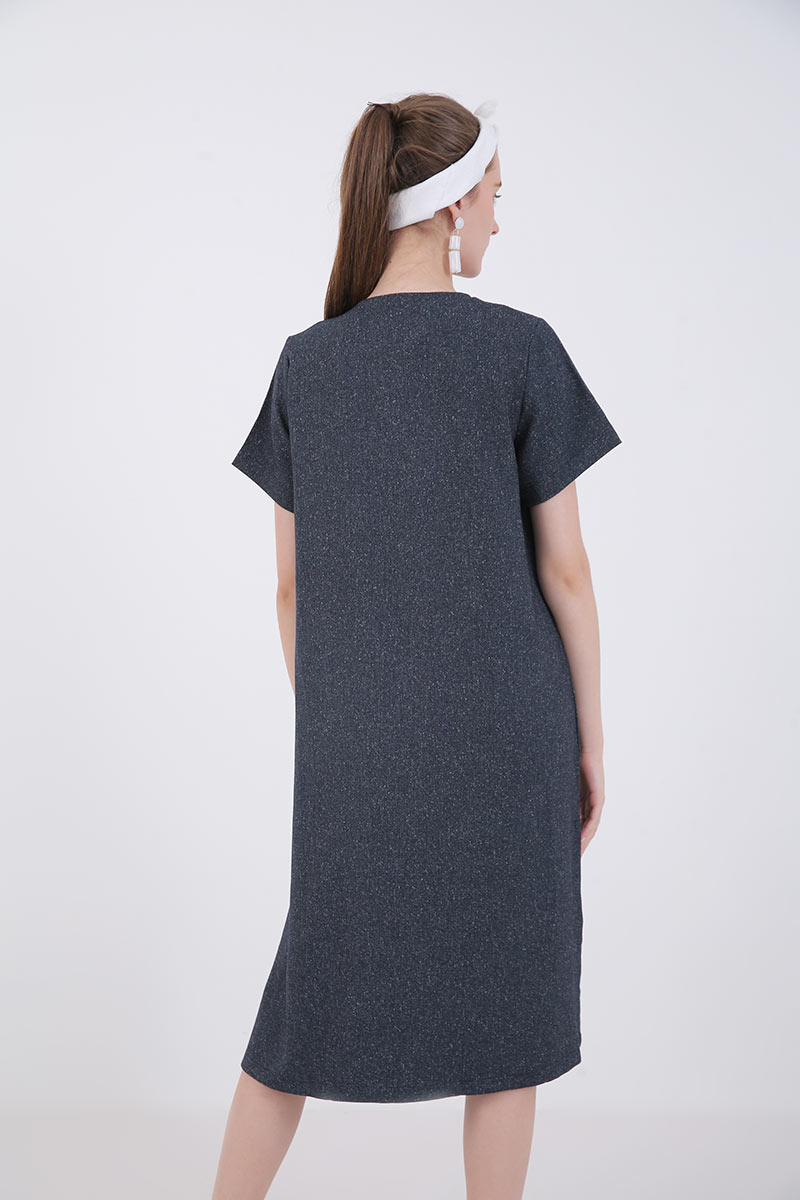 Sell Willy Loose Button Midi Dress Navy 