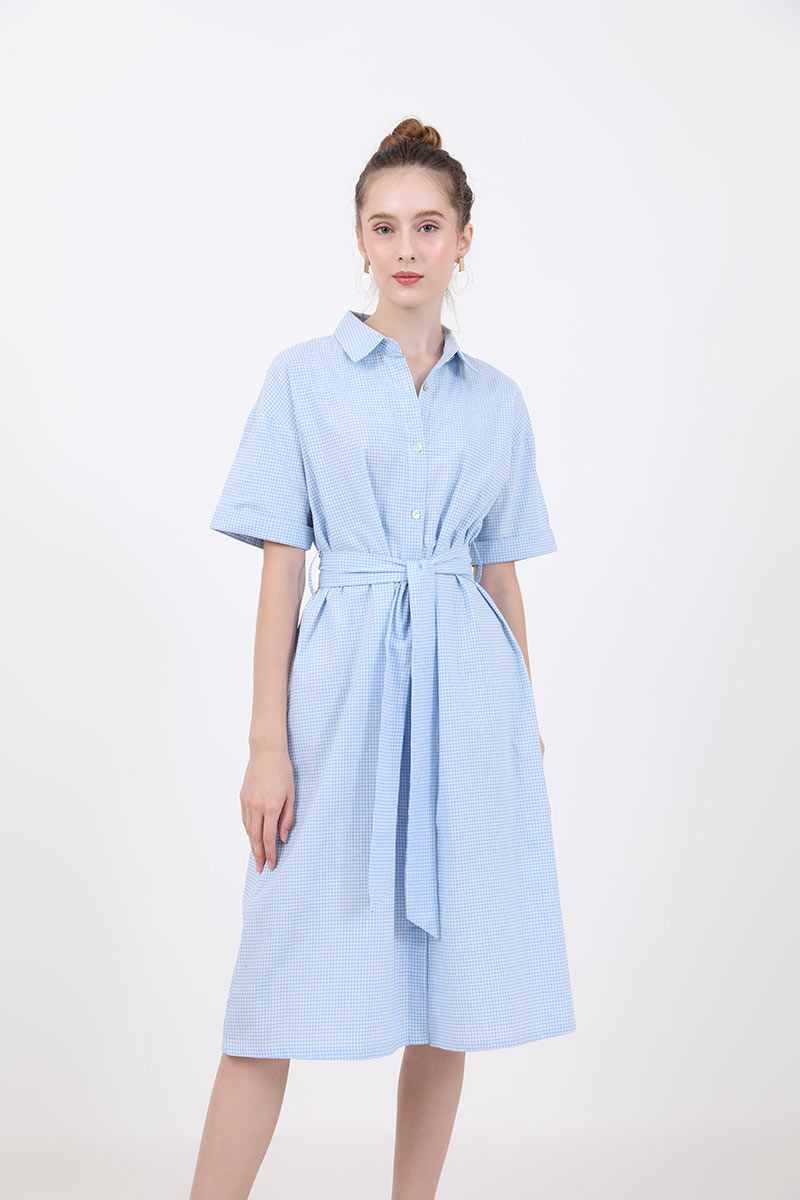 Sell Winola Checkered Tie Shirt Dress 