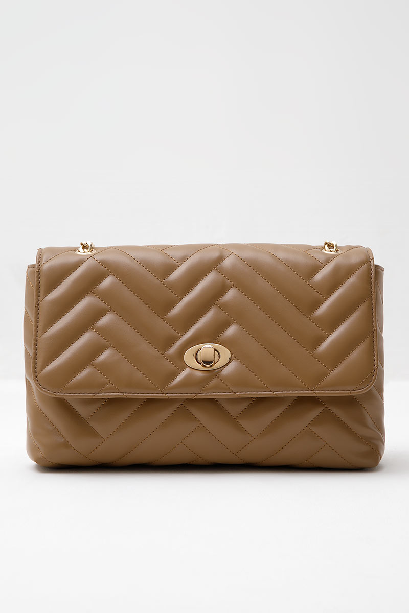 Sell Sofia Penelope Quilted Shoulder Bag Brown Smallbags