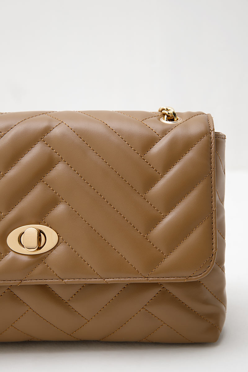 Sell Sofia Penelope Quilted Shoulder Bag Brown Smallbags