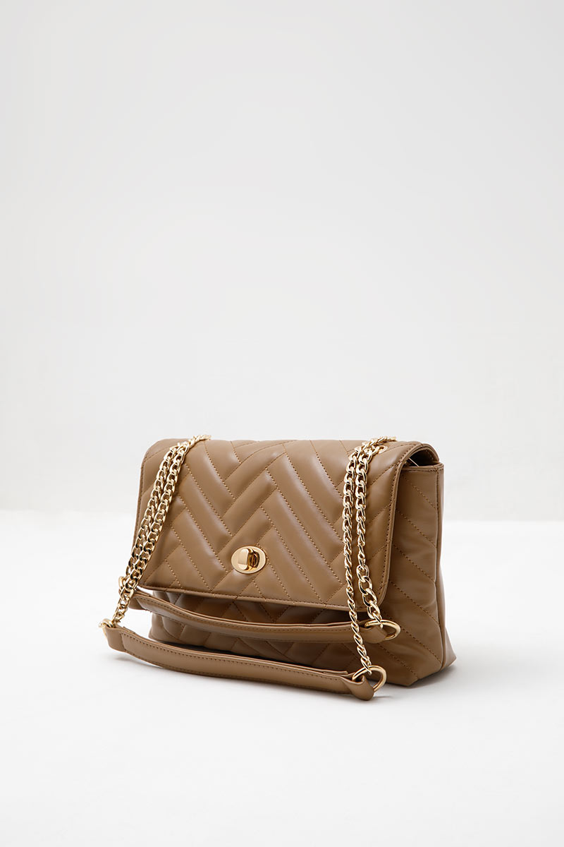 Sell Sofia Penelope Quilted Shoulder Bag Brown Smallbags