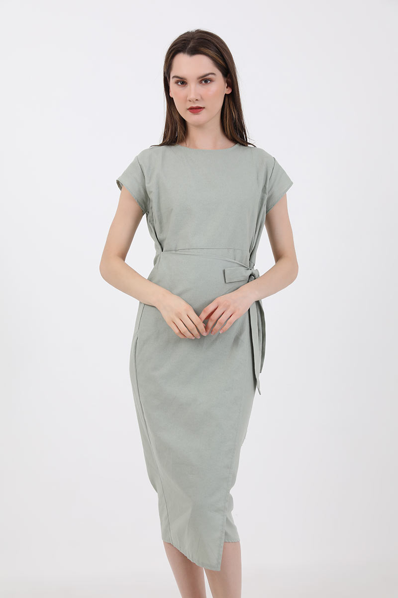 Sell Sofia Kalula Side Tie Dress Sage 
