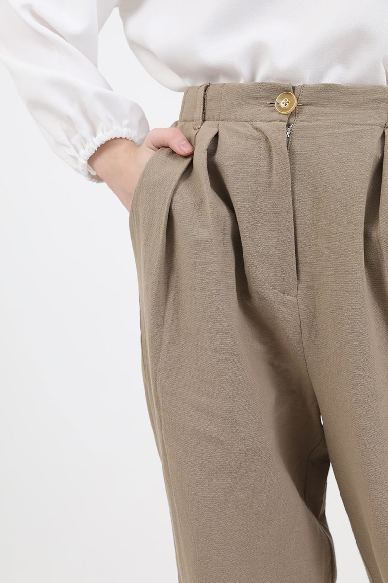 Sell Wesa Paperbag Pants Brown Long 