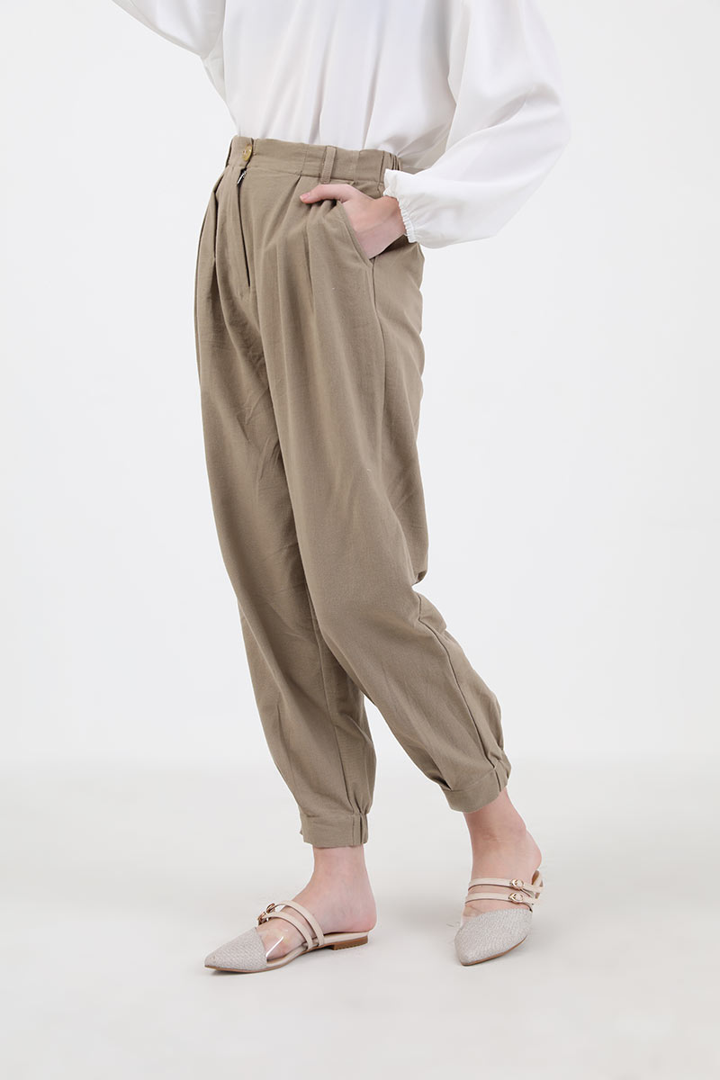 Sell Wesa Paperbag Pants Brown Long 