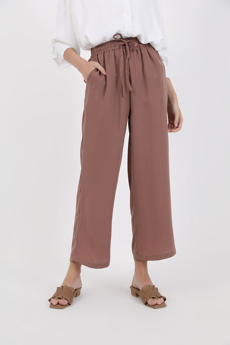 Sell Adalyn Drawstring Pants Brown Long 