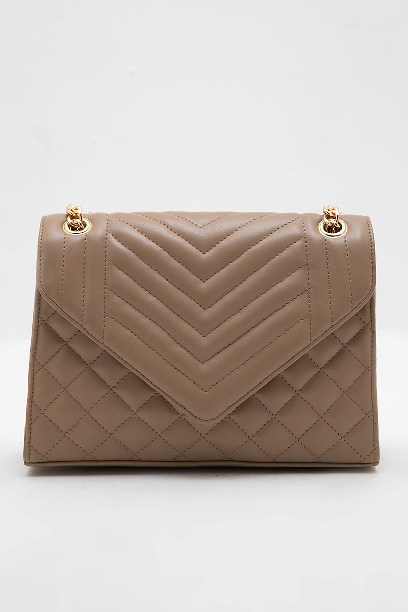 Sell Sofia Celia Quilted Shoulder Bag Brown Smallbags