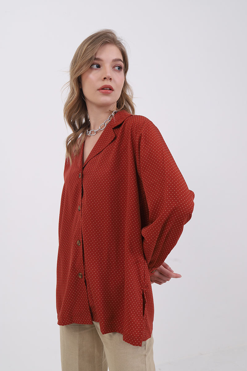 Sell Batrice Oversized Shirt Teracotta Women-shirts | Berrybenka.com