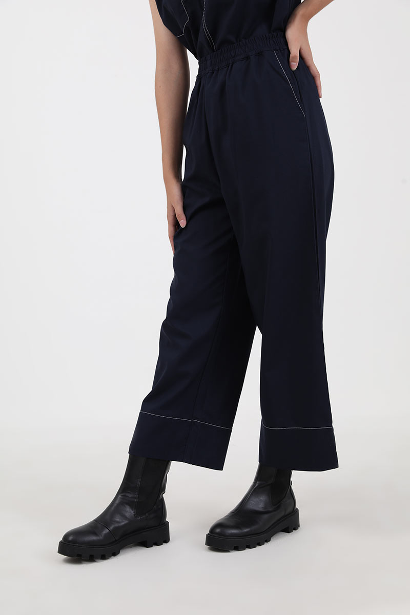 Sell Damaris Baggy Rubber Pants Navy Longpants