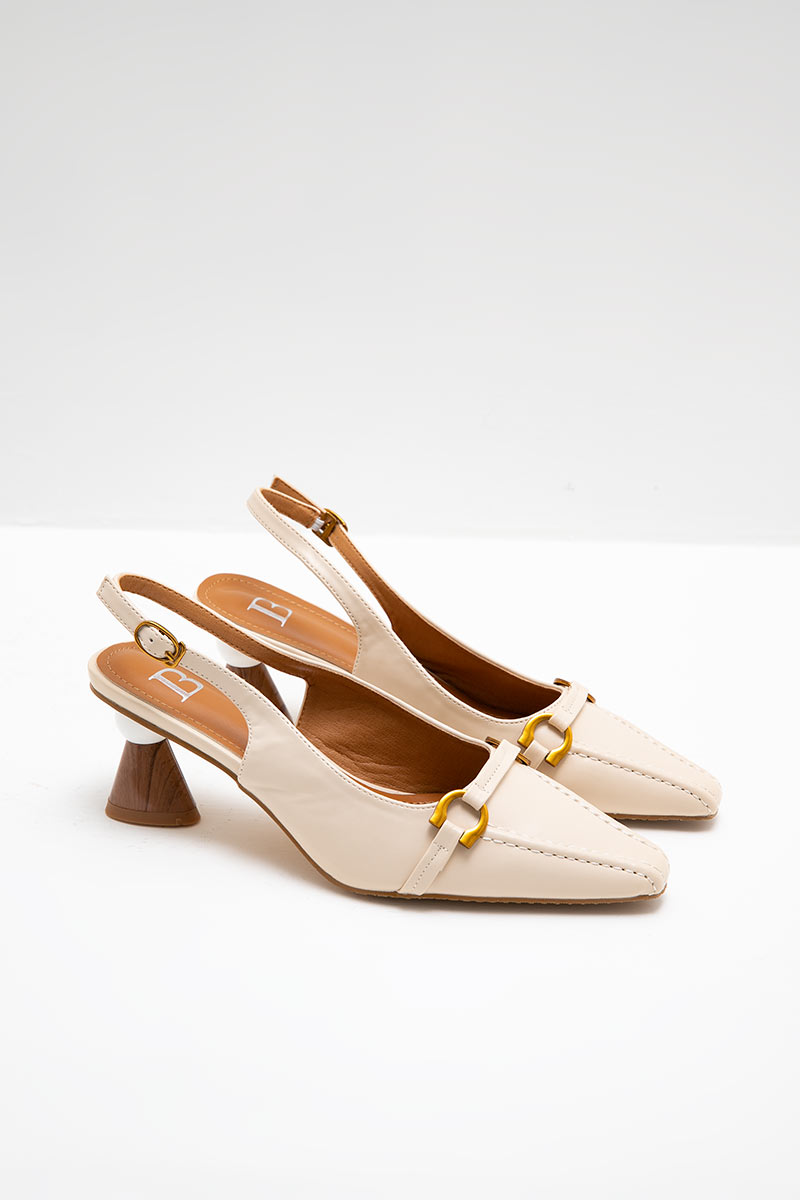 Sell Levy Mini Belt Heels Broken White Shoes