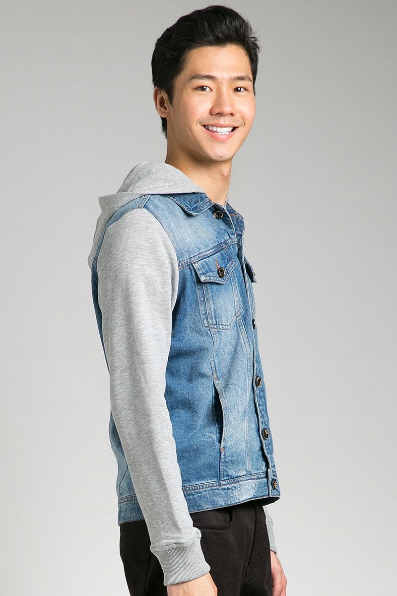 Sell Hoodie Denim Fleece Blue Outerwear 