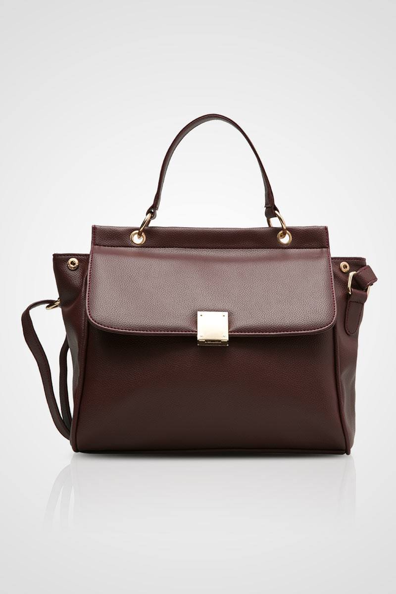 maroon satchel